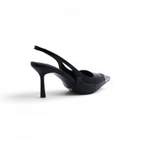 Prada Metallic leather slingback pumps for Women 127-1B Black