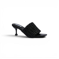Miu Miu Slipper Designer Slides Leather Padded Front Strap Woman 52725 Black