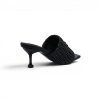 Miu Miu Slipper Designer Slides Leather Padded Front Strap Woman 52725 Black
