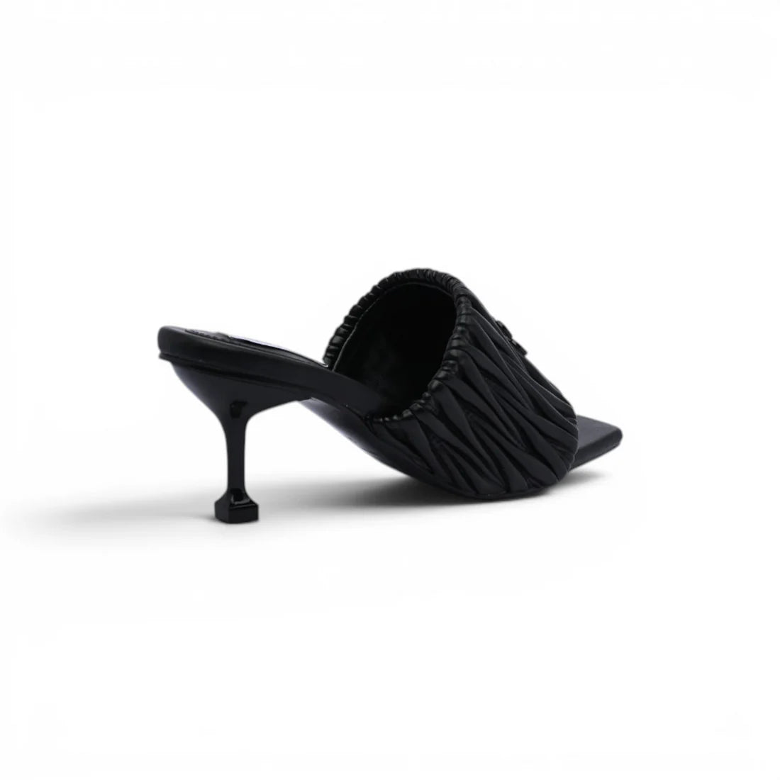 Miu Miu Slipper Designer Slides Leather Padded Front Strap Woman 52725 Black