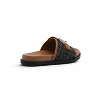 Fendi Slide Bucket Buckle Flat Slide Slipper Woman F1892-113 Olive