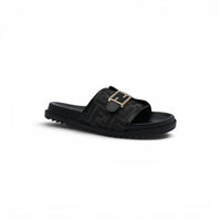 Fendi Slide Bucket Buckle Flat Slide Slipper Woman F1892-113 Black