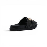Fendi Slide Bucket Buckle Flat Slide Slipper Woman F1892-113 Black