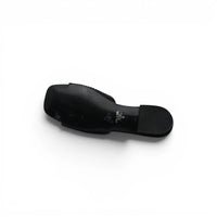 Prada Satin Crystal Logo Slide Embellished Sandals Woman 5566 Black