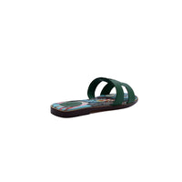 Hermes Leather Oran Flat Slide Sandals Woman H38-30 Green