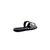 Hermes Oran Flat Slide leather sandals with snake animal print Woman H38-17 Black&White