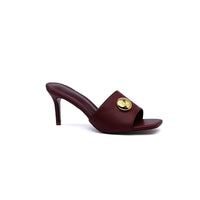 LOEWE Pebble Slide Leather Mules Heels Woman 053 Burgundy