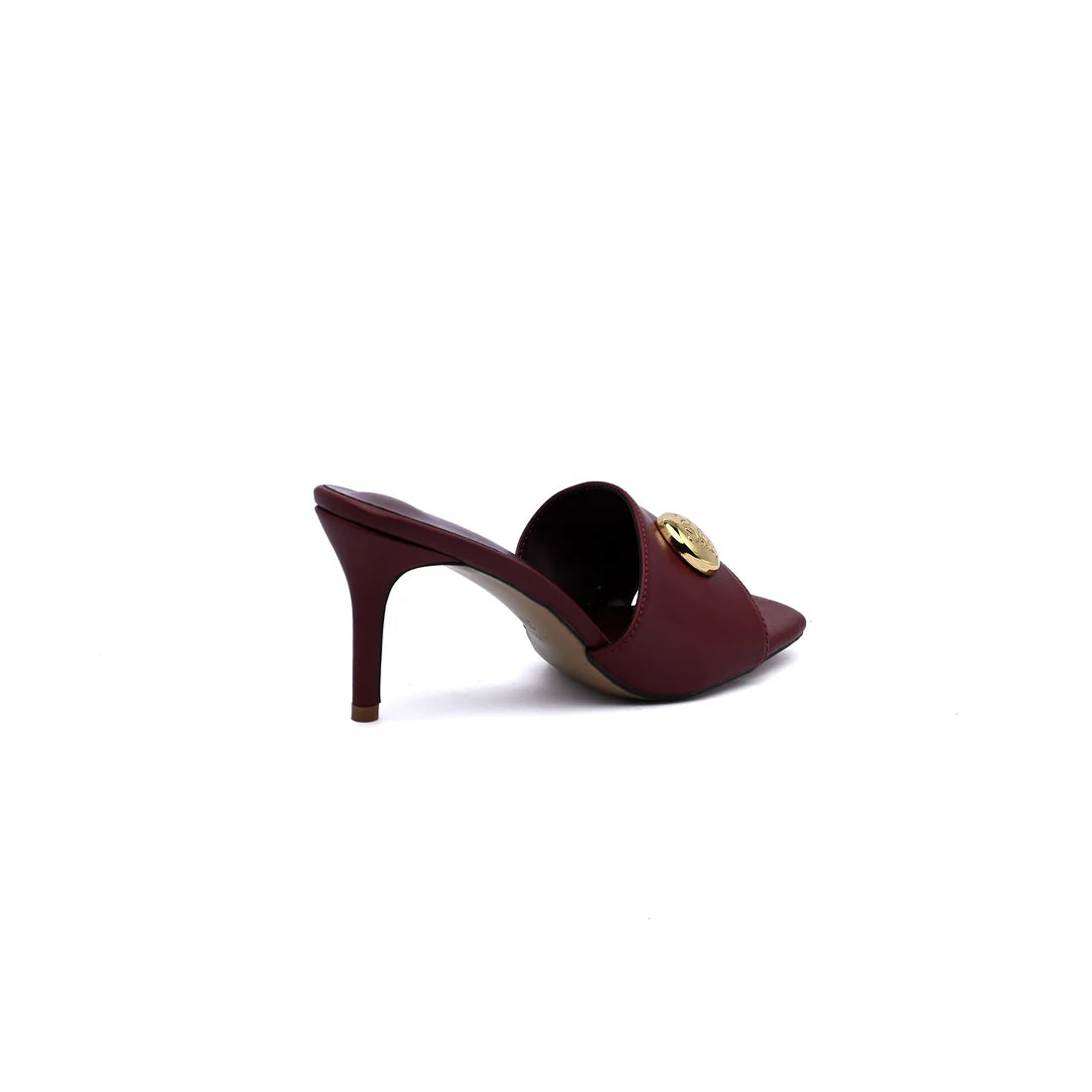 LOEWE Pebble Slide Leather Mules Heels Woman 053 Burgundy