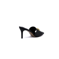 LOEWE Pebble Slide Leather Mules Heels Woman 053 Black