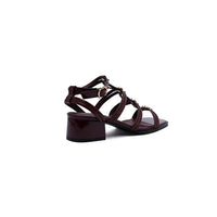 Celine Clemence Multi Triomphe Sandal in Lambskin Woman 3882-5 Burgundy