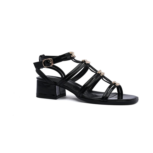 Celine Clemence Multi Triomphe Sandal in Lambskin Woman 3882-5 Black