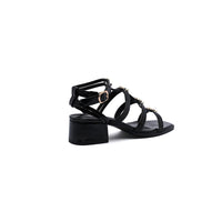 Celine Clemence Multi Triomphe Sandal in Lambskin Woman 3882-5 Black