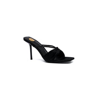 Saint Laurent Sexy Woman Slippers Heeled Open Toe for Women 71-7 Black