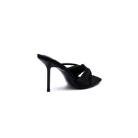 Saint Laurent Sexy Woman Slippers Heeled Open Toe for Women 71-7 Black