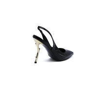 Saint Laurent Patent Calfskin Opyum Mules With distinctive heels Slingback Pump Woman 2601-1 Black