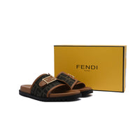 Fendi Slide Bucket Buckle Flat Slide Slipper Woman F1892-113 Olive
