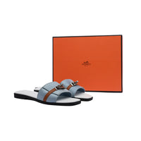 Hermes Giulia Sandal In Suede Goatskin And Calfskin With Iconic Palladium-Plated Kelly Buckle Woman H9-25 Baby