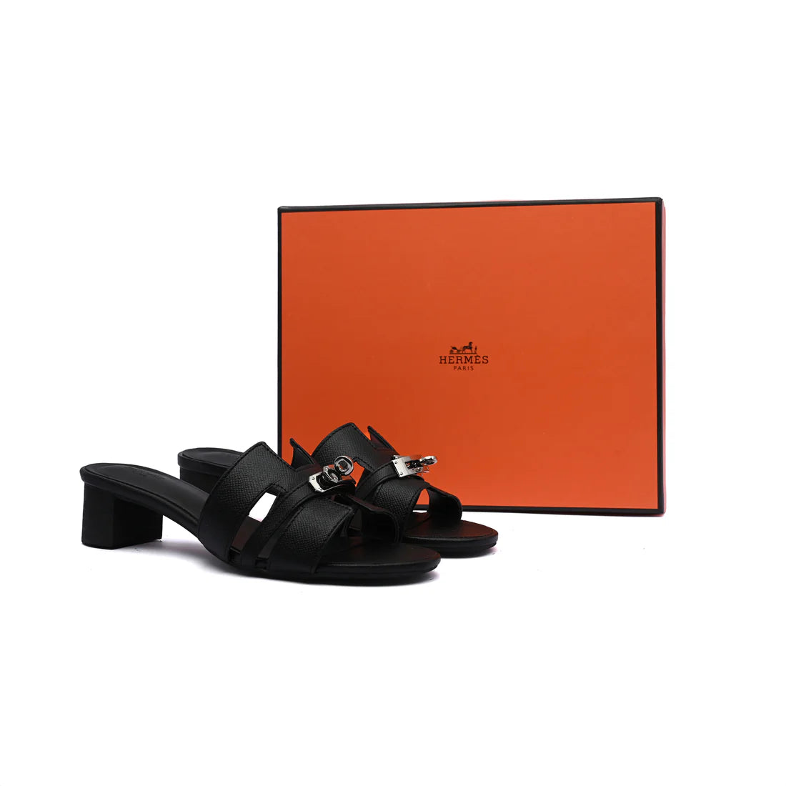 Hermes Gigi 50 Sandals Suede Goatskin Sands Woman 778 Black
