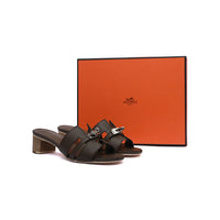 Hermes Gigi 50 Sandals Suede Goatskin Sands Woman 778 Khaki