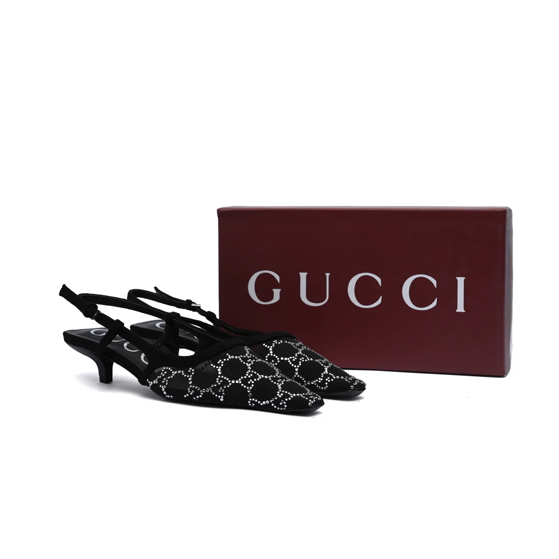 Gucci Luxury Slingback Sandals Mongoram Woman 1086 Black