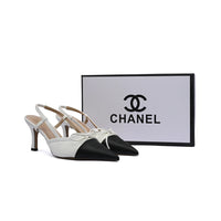 Chanel Luxury Leather Slides Designer High Heels Sandals Woman 7425 White