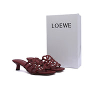 LOEWE Petal Anagram leather slides Anagram Woman 2508 Burgundy