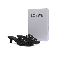LOEWE Petal Anagram leather slides Anagram Woman 2508 Black