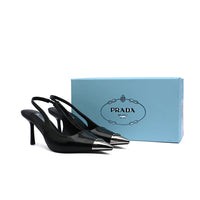 Prada Metallic leather slingback pumps for Women 127-1B Black