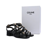 Celine Clemence Multi Triomphe Sandal in Lambskin Woman 3882-5 Black