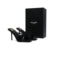 Saint Laurent Sexy Woman Slippers Heeled Open Toe for Women 71-7 Black
