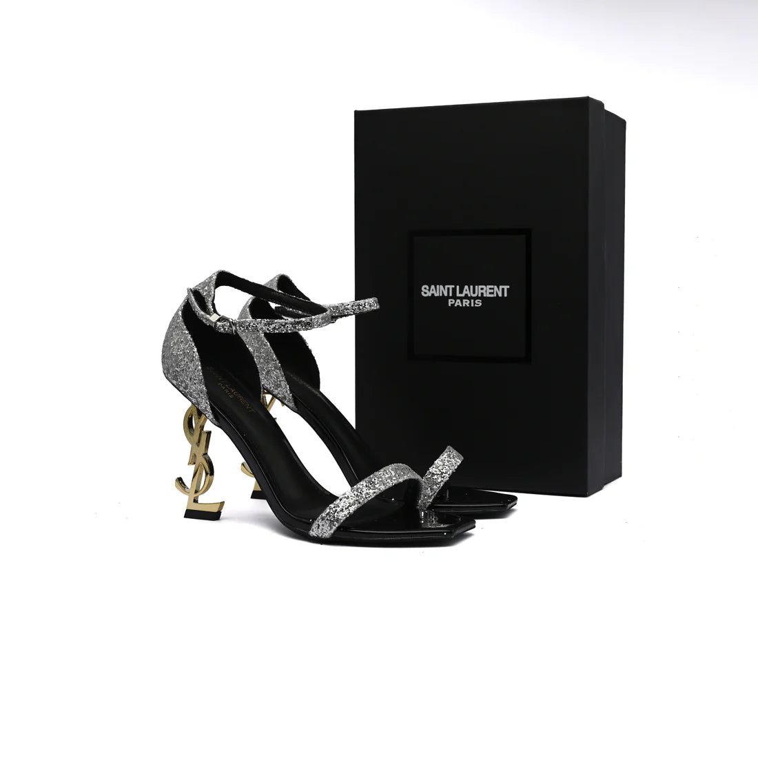 Saint Laurent Glitter Opyum With distinctive heels Woman 1898-2 Silver