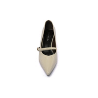 Pointed Toe Ladies Buckle Stiletto Heels Fashion PU Leather Woman 25258 Beige