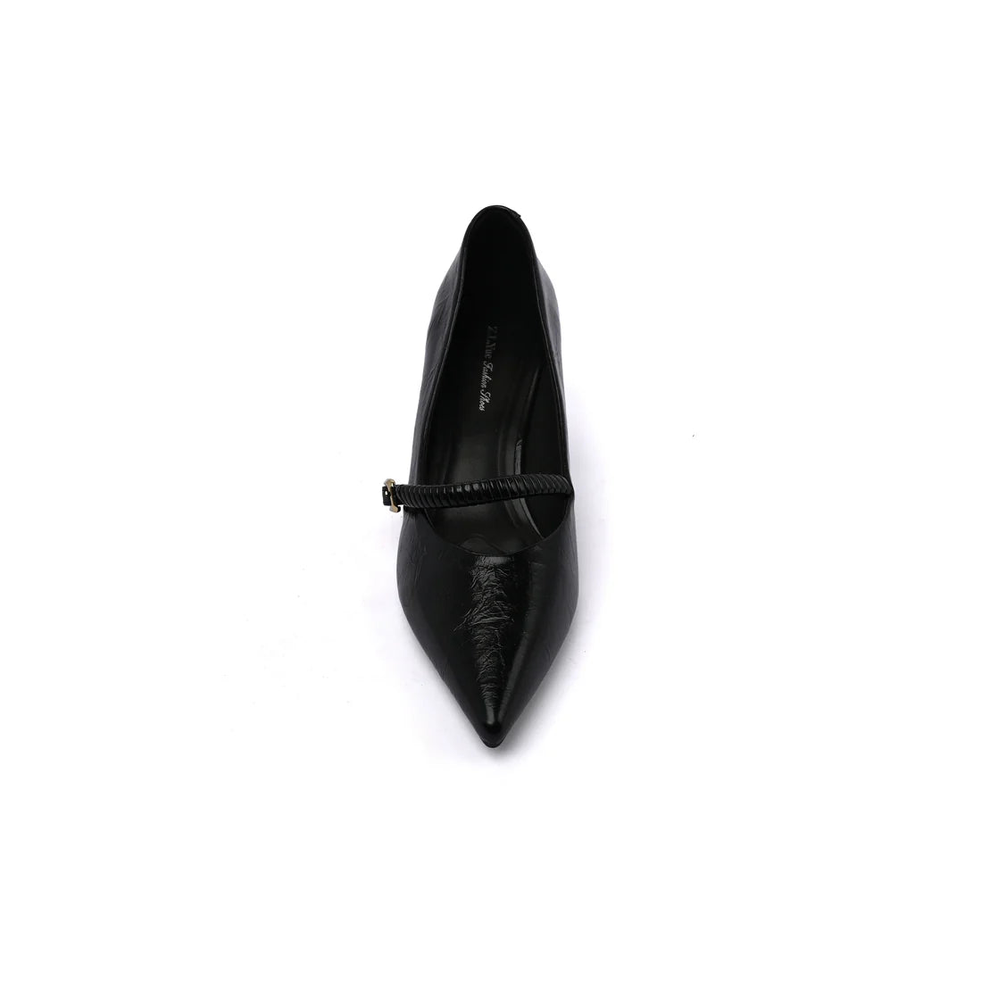 Pointed Toe Ladies Buckle Stiletto Heels Fashion PU Leather Woman 25258 Black