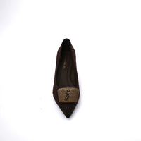 Pointed Stiletto Heel Shoes In Faux Suede Woman 25322 Coffee
