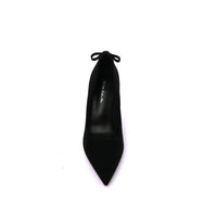 Pointed Stiletto Heel Shoes In Faux Suede Woman 25272 Black