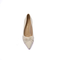 Pointed Stiletto Heel Shoes In Faux Suede Woman 25301 White