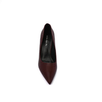 Pointed Stiletto Heel Shoes In Faux Woman 25233 Burgundy
