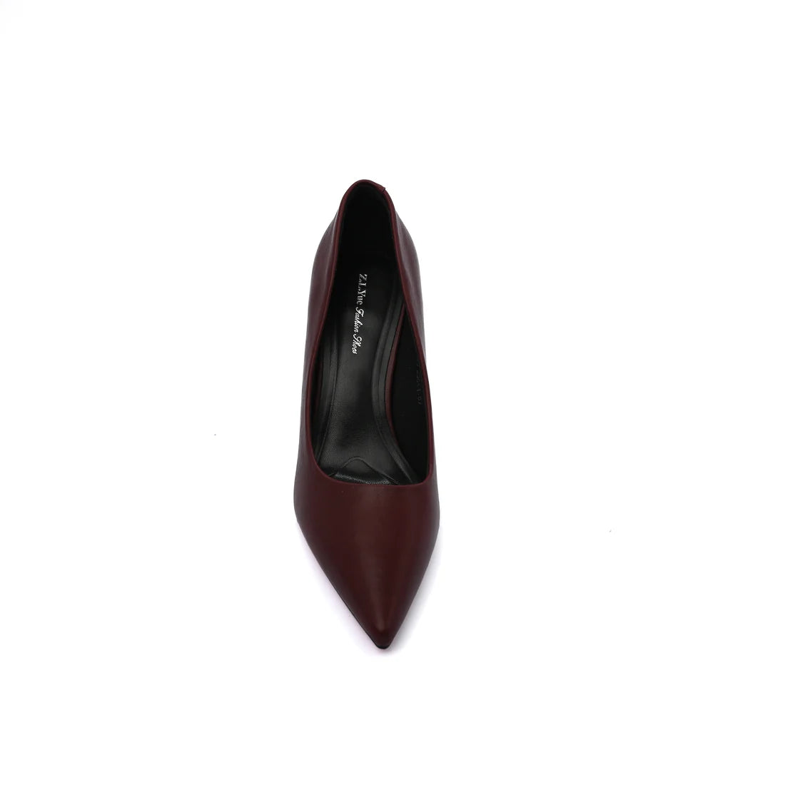 Pointed Stiletto Heel Shoes In Faux Woman 25233 Burgundy