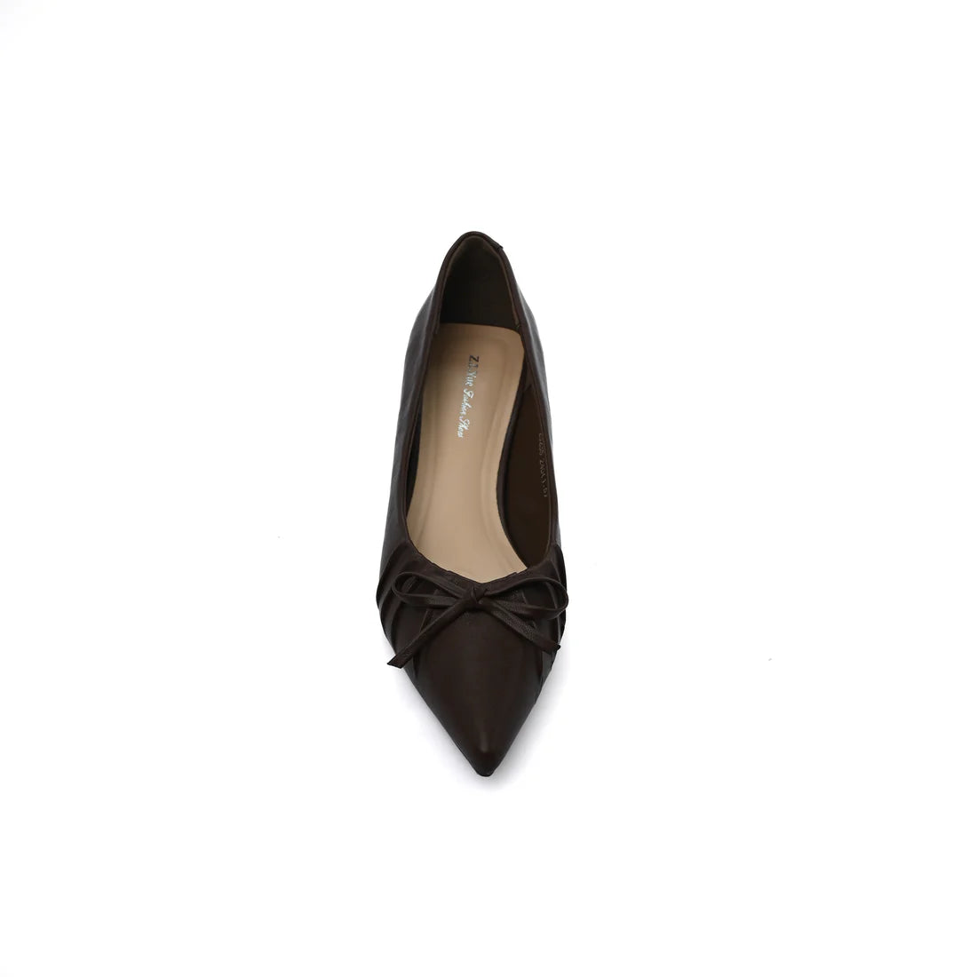 Pointed Stiletto Heel Shoes In Faux Woman 25235 Coffee