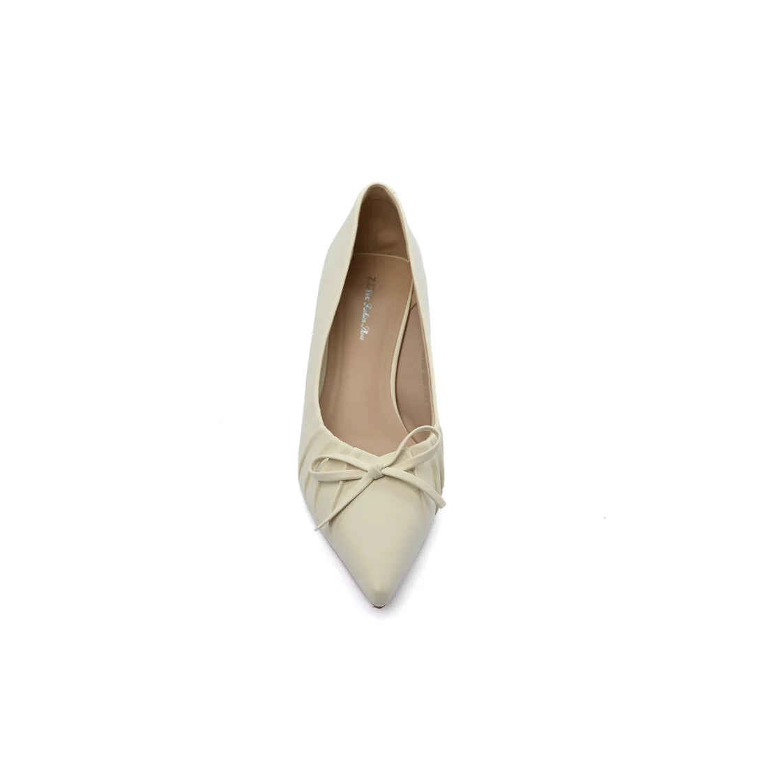 Pointed Stiletto Heel Shoes In Faux Woman 25235 Beige