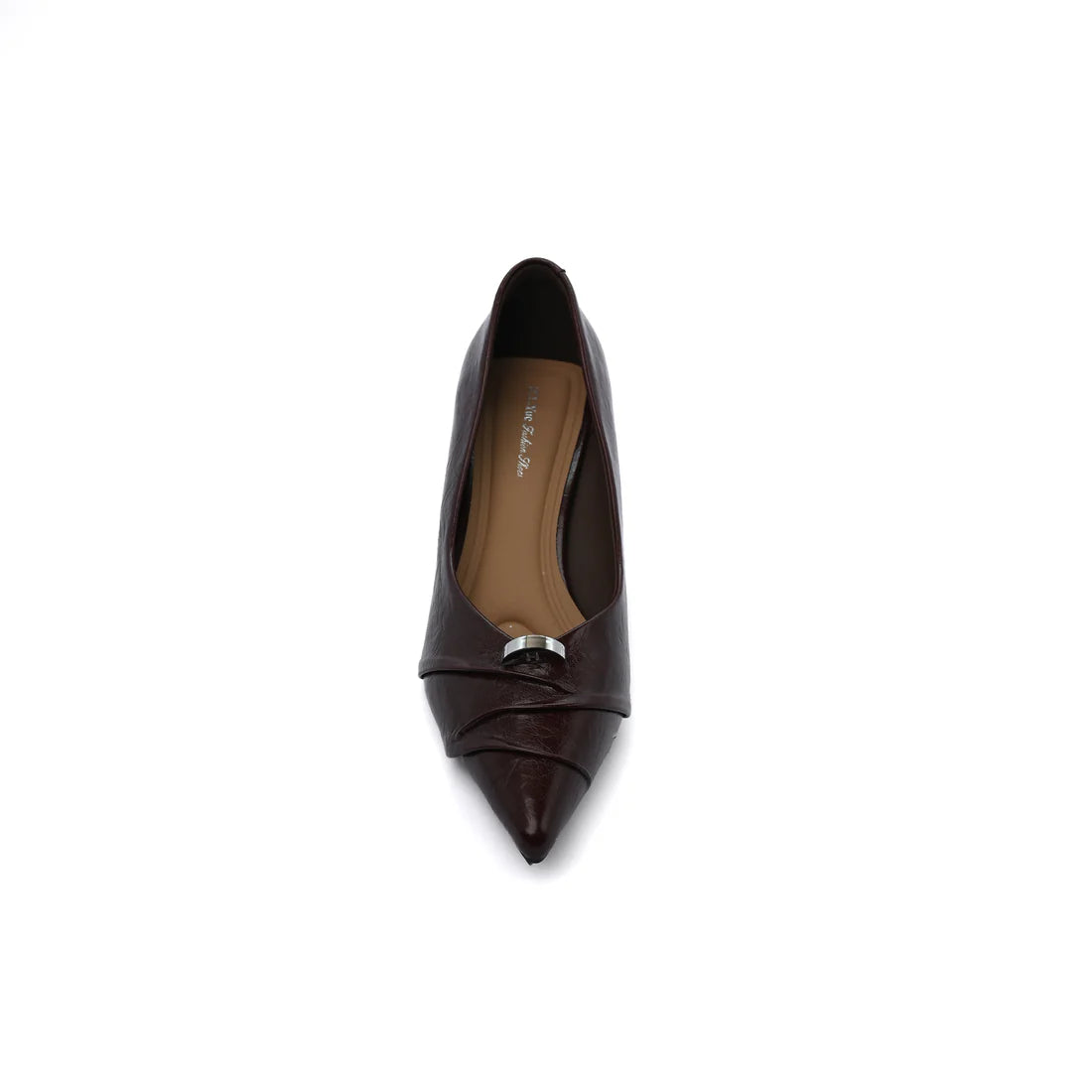 Pointed Stiletto Heel Shoes In Faux Woman 25298 Coffee