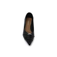 Pointed Stiletto Heel Shoes In Faux Woman 25298 Black