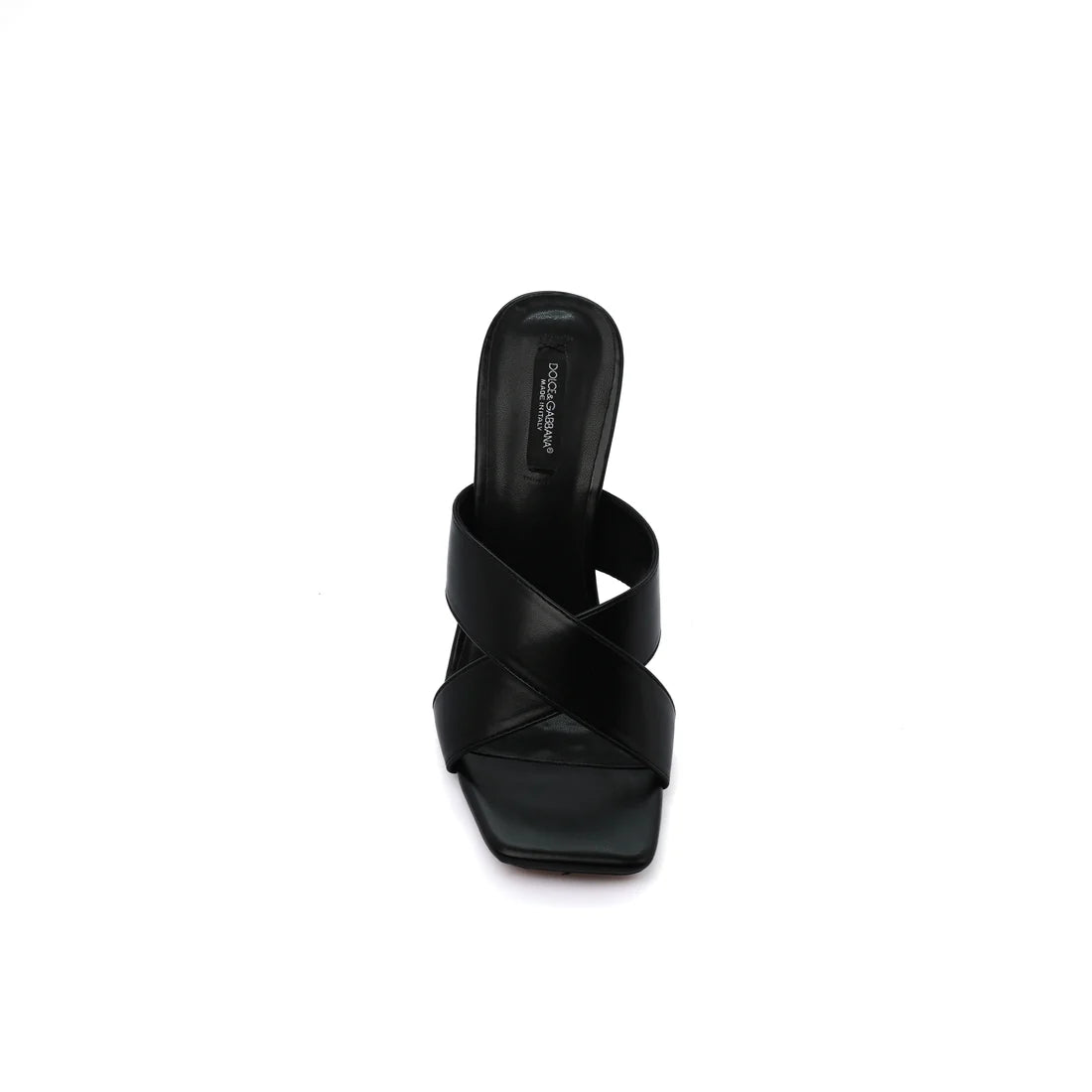 Dolce & Gabbana Patent Leather Sandals Mules with Heel Woman DG-65 Black