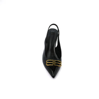Balenciaga Square Knife BB Slingback Pumps Open Back 8812-5 Black
