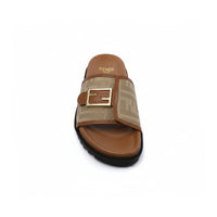 Fendi Slide Bucket Buckle Flat Slide Slipper Woman F1892-113 Beige