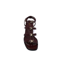 Celine Clemence Multi Triomphe Sandal in Lambskin Woman 3882-5 Burgundy