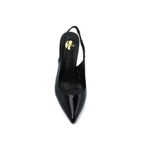 Saint Laurent Patent Calfskin Opyum Mules With distinctive heels Slingback Pump Woman 2601-1 Black