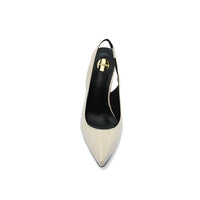 Saint Laurent Patent Calfskin Opyum Mules With distinctive heels Slingback Pump Woman 2601-1 Beige