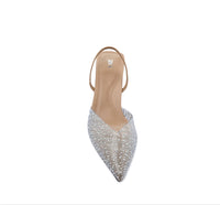 Zara Rhinestone Sling Back Heels Woman 7935 Beig