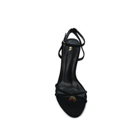 ZARA BEADED CROSSOVER STRAP SANDALS WOMAN 7433-10 BLACK